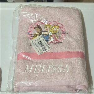 Brand new personalized “Melissa” Disney Pink Bath and hand towel